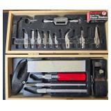 Woodworking Tool Lot with Kreg Jig, Knife Set, Doweling Jig, and Books