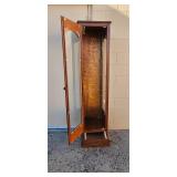 Tall Wood Glass Display Cabinet with Light, 71x18x16 Inches