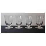 Set of 4 Lenox Etched Glass Footed Water Goblets