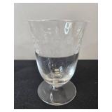 Set of 4 Lenox Etched Glass Footed Water Goblets