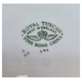 Bone China Trio: Elizabethan, Royal Albert, and Royal Tuscan Tea Cups and Plates
