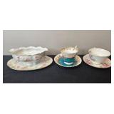 Collection of Vintage Porcelain Cups and Bowls including Hutschenreuther and Royal Albert