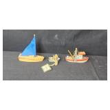 Chicago Cubs Collectible Baseball & Collection of Assorted Toy Boats, Diecast Vehicles