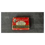 Wooden Ballpoint Pen with Cadillac Logo Embossed on Front of Case & Vintage Esterbrook Dipless Pen Nibs Set