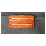 Wooden Ballpoint Pen with Cadillac Logo Embossed on Front of Case & Vintage Esterbrook Dipless Pen Nibs Set