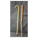 Set of 2 Wooden Walking Sticks Including Retirement Edition Frog-Gibbs-Nag-Fred Enterprises Cane