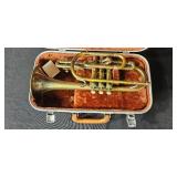 GEIB Trumpet and Cornet Sheet Music Collection with Case and Brass Instrument