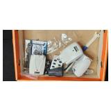 Box of Hand Tools Including Stanley Wrench Set, Pliers, Drill Bits, and Hardware