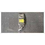Box of Hand Tools Including Stanley Wrench Set, Pliers, Drill Bits, and Hardware
