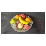 Collection of Cut Glass Bowls and Candy Dishes with Faux Fruit