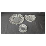 Collection of Cut Glass Bowls and Candy Dishes with Faux Fruit