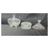 Collection of Cut Glass Bowls and Candy Dishes with Faux Fruit