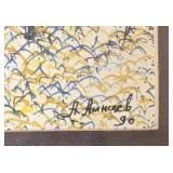 Framed Art Set: 2 Signed A. Anachev Ink Drawings and Minnesota Orchestra Photo