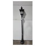 Vintage-Style Black Metal Electric Floor Lamp Post