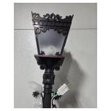 Vintage-Style Black Metal Electric Floor Lamp Post