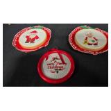 Collection of Christmas Figurines and Cross-Stitch Ornaments