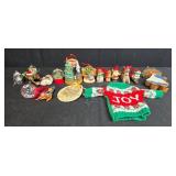 Collection of Hallmark Christmas Ornaments and Mini Sweater Decoration