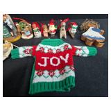 Collection of Hallmark Christmas Ornaments and Mini Sweater Decoration