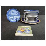 Bing & Grondahl Christmas Collector Plates 1994-1995 Set of 9 with Original Booklet