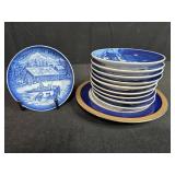 Bing & Grondahl Christmas Collector Plates 1994-1995 Set of 9 with Original Booklet
