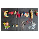 Assorted Christmas Ornaments Collection Including Hallmark, Snowmen, and Vintage Pieces