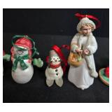 Assorted Christmas Ornaments Collection Including Hallmark, Snowmen, and Vintage Pieces