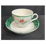 Holiday Decor and Collectibles Lot with Winterling Teacup, Mauldin Sled Frame, Tree, Pins and Ornaments