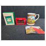 Holiday Collectibles Lot: Royal Worcester Golf Mug, Hallmark Angel Topper & Mini Ornaments