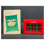 Holiday Collectibles Lot: Royal Worcester Golf Mug, Hallmark Angel Topper & Mini Ornaments