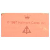 Collection of Hallmark Miniature Christmas Ornaments with Village Houses and Figures