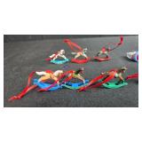 Collection of Hallmark Miniature Rocking Horse and Toy Christmas Ornaments