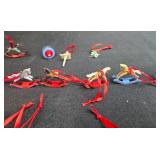 Collection of Hallmark Miniature Rocking Horse and Toy Christmas Ornaments