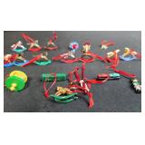 Collection of Hallmark Miniature Rocking Horse and Toy Christmas Ornaments
