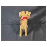 Holiday Decor Collection with Carved Trees, Straw Goat, and Merry Christmas Santa Figure