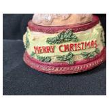 Holiday Decor Collection with Carved Trees, Straw Goat, and Merry Christmas Santa Figure