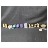 Easter Decor Collection with Bunny and Chick Figurines, Decorative Eggs, and Tins