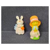 Easter Decor Collection with Bunny and Chick Figurines, Decorative Eggs, and Tins