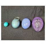 Easter Decor Collection with Bunny and Chick Figurines, Decorative Eggs, and Tins