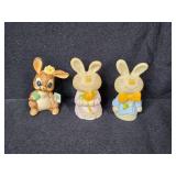 Easter Decor Collection with Bunny and Chick Figurines, Decorative Eggs, and Tins