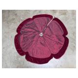Holiday Decor Set with Tree Skirt, Stocking, Metallic Runner, and Faux Snow