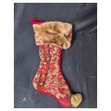 Holiday Decor Set with Tree Skirt, Stocking, Metallic Runner, and Faux Snow