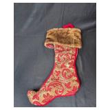 Holiday Decor Set with Tree Skirt, Stocking, Metallic Runner, and Faux Snow