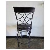 Metal Frame Bar Stool with Padded Seat and Decorative Back