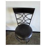 Metal Frame Bar Stool with Padded Seat and Decorative Back