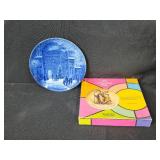 Berlin Design 1976 Christmas Plate and Schmid Bros 1974 Christmas Plate