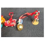 Collection of Assorted Miniature Christmas Ornaments Some with Red Ribbons