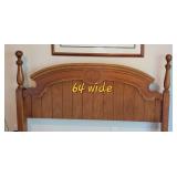 Pretty Carved Queen Headboard and Frame
