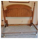 Pretty Carved Queen Headboard and Frame