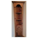 Petite Pine Corner Display Cabinet