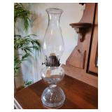 Antique Pedestal Glass Oil Lantern Lamp